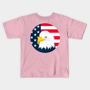 Patriot American Flag Freedom Eagle 4th Of July Kids T-Shirt